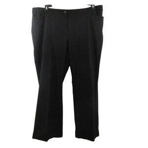 Lane Bryant Womens Pants Plus 28 Classic Trouser Black Pinstripe Cuff 4 Pockets